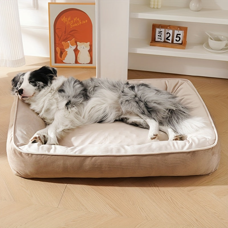 1pc Corduroy Thickened Square Pet Nest Medium Large Dog Bed Soft Comfortable All-Season Universal