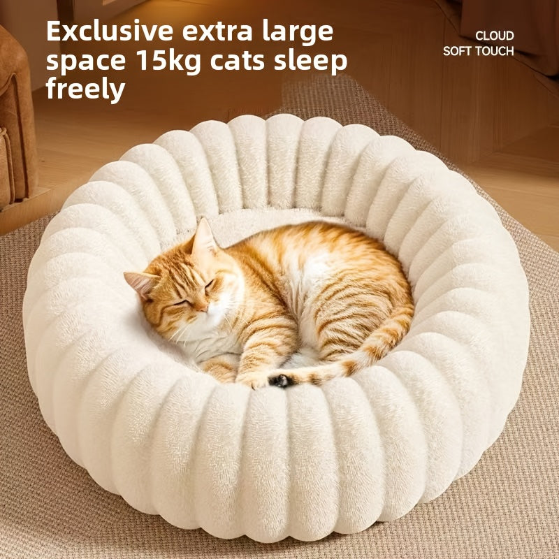 Soft and Comfortable Plush Pet Bed for Small Dogs and Cats - Winter Nest, Washable Fluffy Wave Design Pet Corrector, Universal Size for Small Dogs and Cats, Multiple Sizes Available, Halloween Gift, Christmas Present