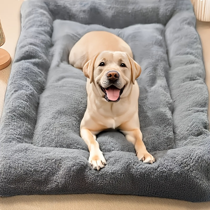 Extra Large Plush Dog Bed Sofa - Ultra-Soft Thick Orthopedic Pet Bed with Non-Slip Bottom, Grey & White Polyester Cushion for All-Size Dogs (Small to Large Breeds) - Durable Cozy Bedding for Home, Couch or Use