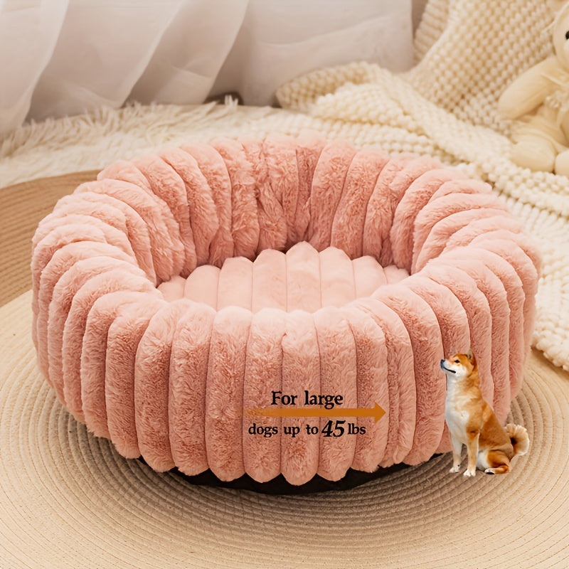 Soft and Comfortable Plush Pet Bed for Small Dogs and Cats - Winter Nest, Washable Fluffy Wave Design Pet Corrector, Universal Size for Small Dogs and Cats, Multiple Sizes Available, Halloween Gift, Christmas Present