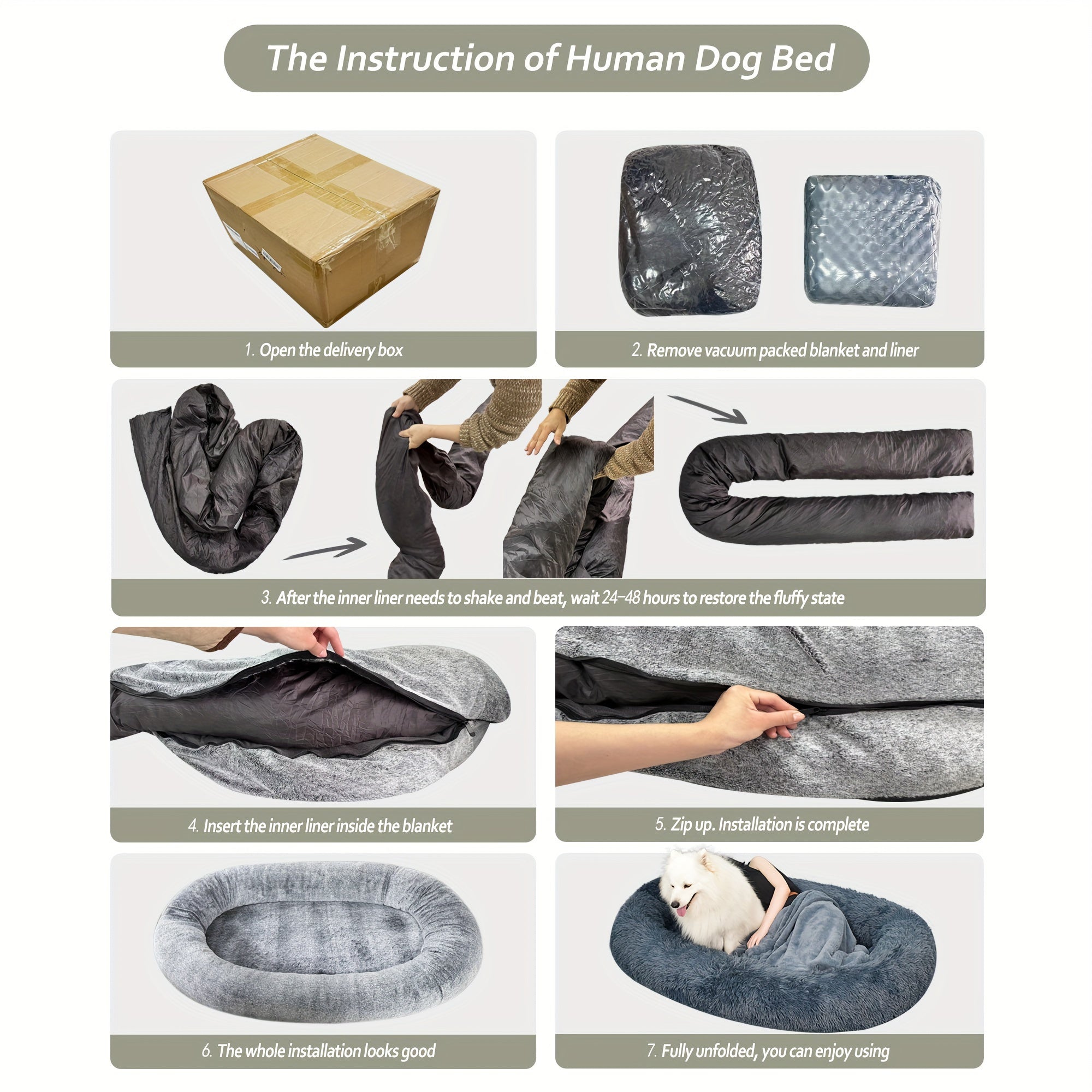 [Orthopedic Dog Bed] Orthopedic Dog Bed | Large Washable Faux Fur Pet Bed for Humans & Dogs - Shared Comfort Bed for Couples, Spacious Indoor/Outdoor Couch Replacement - Easy-Clean Shared Napping Bed, Indoor Outdoor Pet Bed, Cozy Lounging Spot, Durable