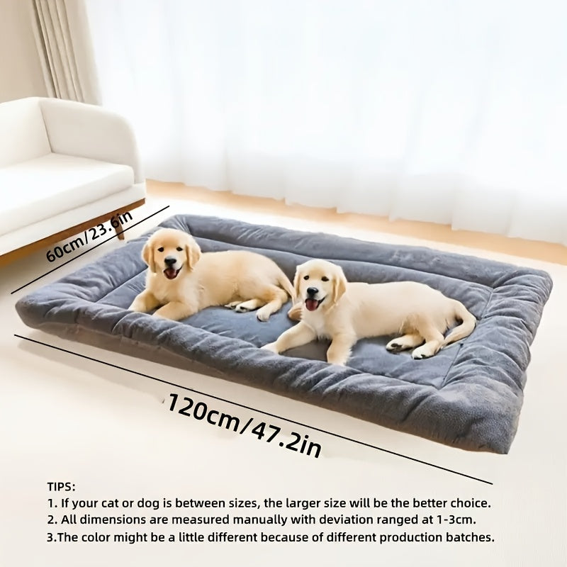 Extra Large Plush Dog Bed Sofa - Ultra-Soft Thick Orthopedic Pet Bed with Non-Slip Bottom, Grey & White Polyester Cushion for All-Size Dogs (Small to Large Breeds) - Durable Cozy Bedding for Home, Couch or Use
