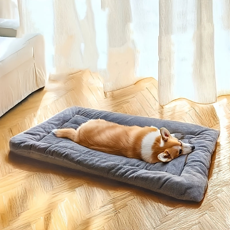 Extra Large Plush Dog Bed Sofa - Ultra-Soft Thick Orthopedic Pet Bed with Non-Slip Bottom, Grey & White Polyester Cushion for All-Size Dogs (Small to Large Breeds) - Durable Cozy Bedding for Home, Couch or Use