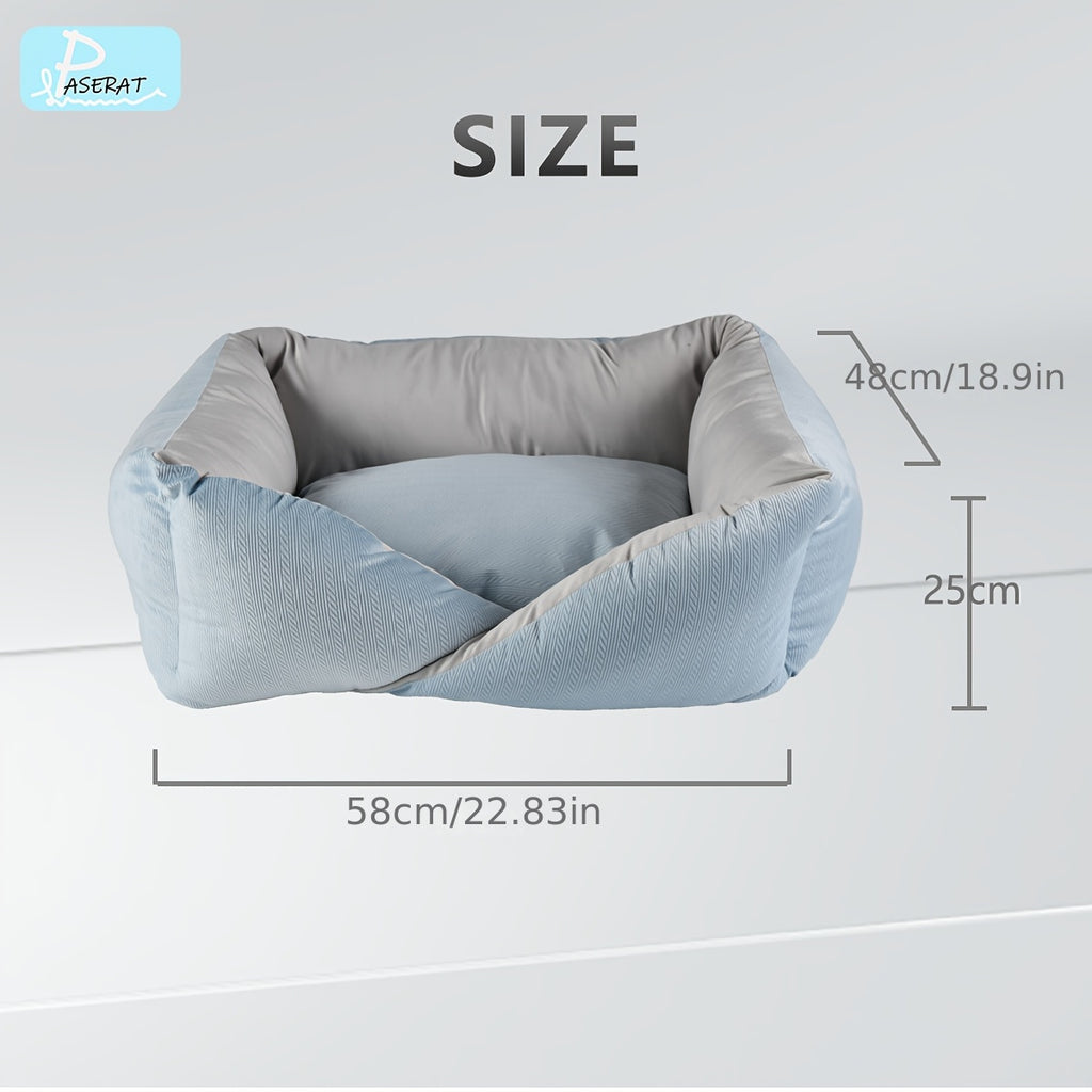 PASERATI Cozy Pet Bed for Small to Extra-Small Dogs & Cats - Pink and Gray, Plush Polyester, Non-Assemblable, All-Season Comfort Nest with Soft Interior, Cozy Pet Nest|Stylish Pet Furniture|Soft Pet Comfort, Small Dog Bed