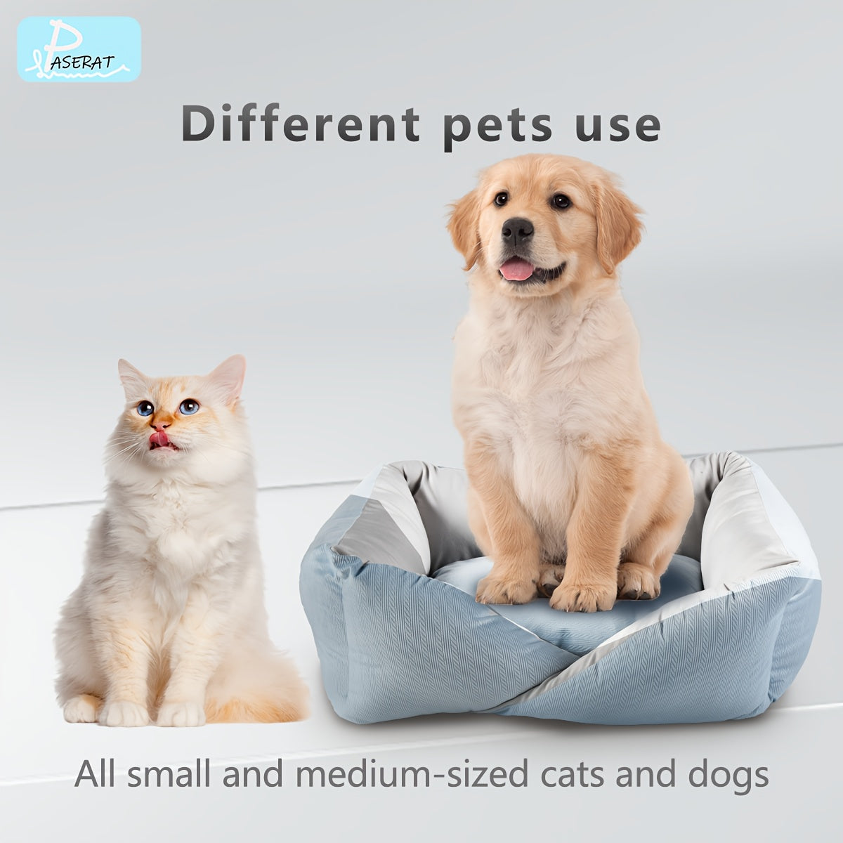 PASERATI Cozy Pet Bed for Small to Extra-Small Dogs & Cats - Pink and Gray, Plush Polyester, Non-Assemblable, All-Season Comfort Nest with Soft Interior, Cozy Pet Nest|Stylish Pet Furniture|Soft Pet Comfort, Small Dog Bed