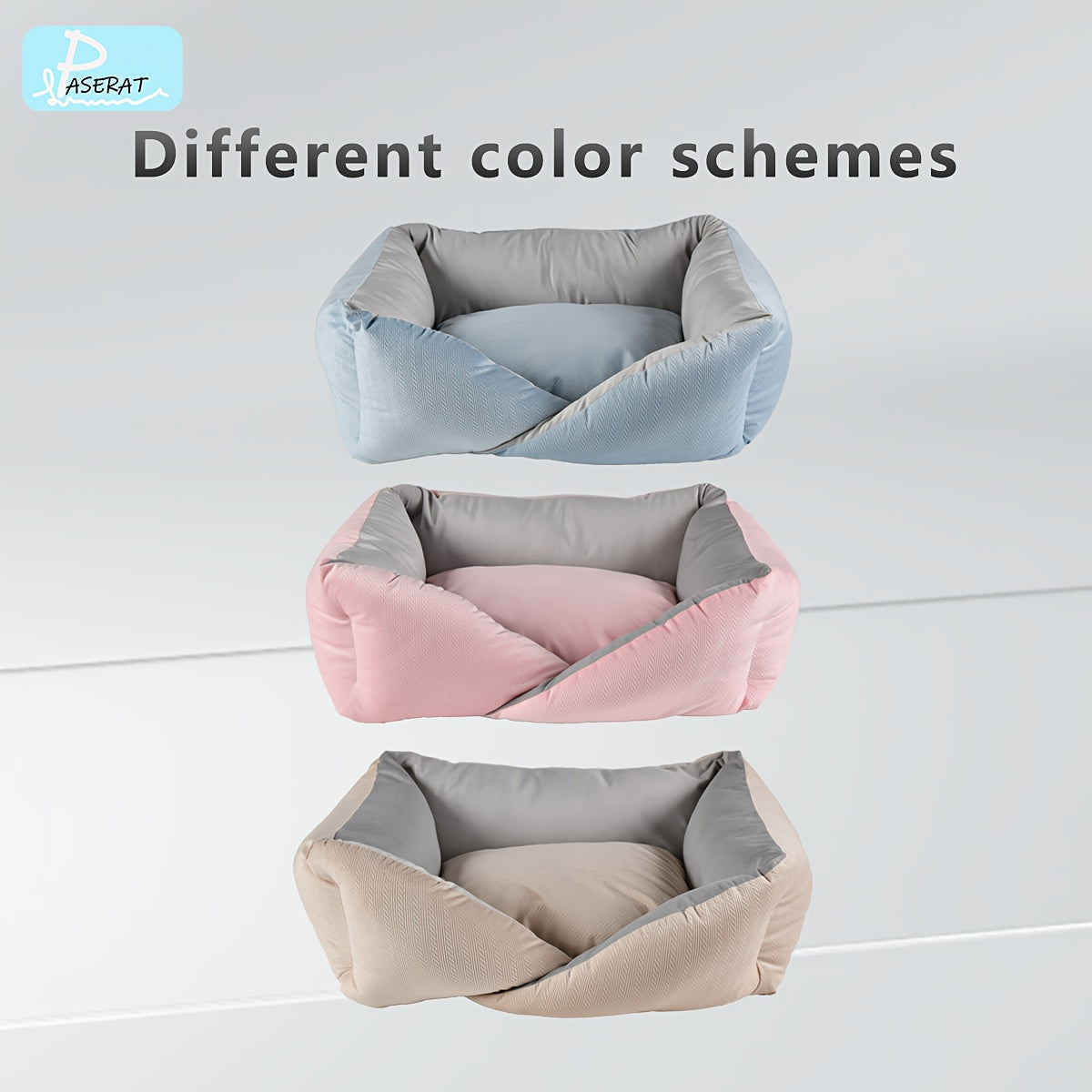 PASERATI Cozy Pet Bed for Small to Extra-Small Dogs & Cats - Pink and Gray, Plush Polyester, Non-Assemblable, All-Season Comfort Nest with Soft Interior, Cozy Pet Nest|Stylish Pet Furniture|Soft Pet Comfort, Small Dog Bed