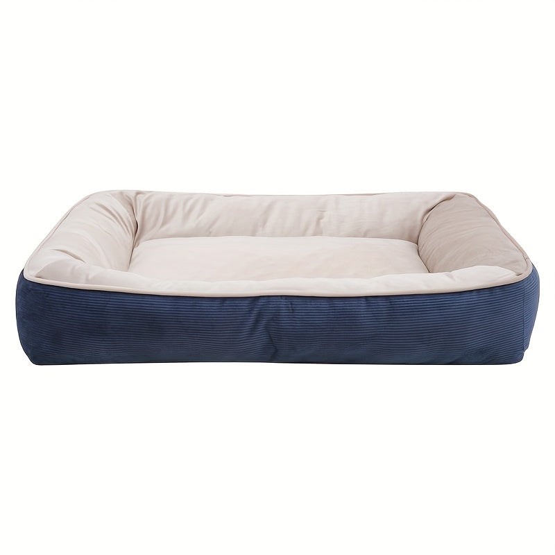 1pc Corduroy Thickened Square Pet Nest Medium Large Dog Bed Soft Comfortable All-Season Universal