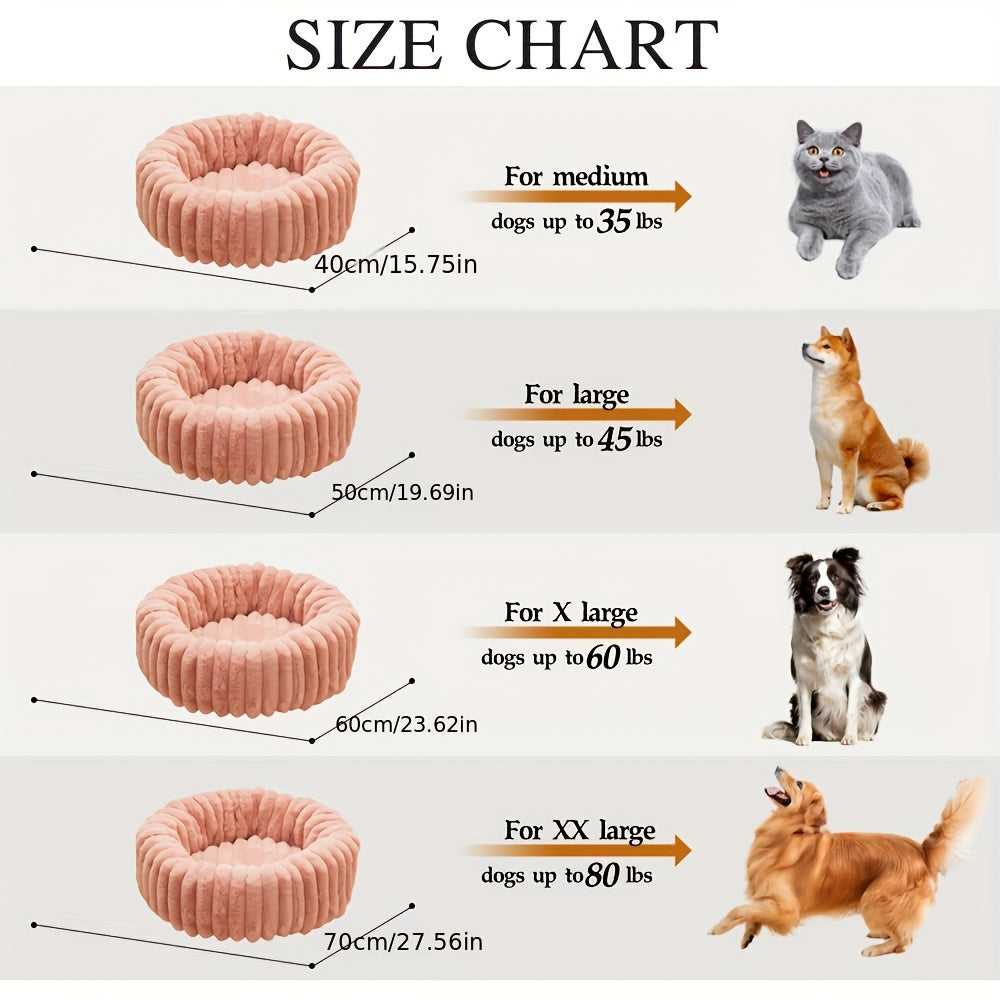 Soft and Comfortable Plush Pet Bed for Small Dogs and Cats - Winter Nest, Washable Fluffy Wave Design Pet Corrector, Universal Size for Small Dogs and Cats, Multiple Sizes Available, Halloween Gift, Christmas Present