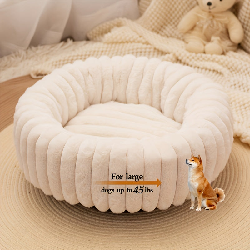 Soft and Comfortable Plush Pet Bed for Small Dogs and Cats - Winter Nest, Washable Fluffy Wave Design Pet Corrector, Universal Size for Small Dogs and Cats, Multiple Sizes Available, Halloween Gift, Christmas Present