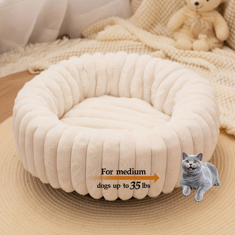 Soft and Comfortable Plush Pet Bed for Small Dogs and Cats - Winter Nest, Washable Fluffy Wave Design Pet Corrector, Universal Size for Small Dogs and Cats, Multiple Sizes Available, Halloween Gift, Christmas Present