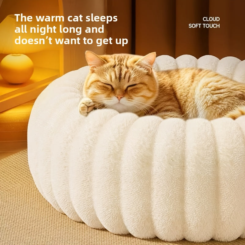 Soft and Comfortable Plush Pet Bed for Small Dogs and Cats - Winter Nest, Washable Fluffy Wave Design Pet Corrector, Universal Size for Small Dogs and Cats, Multiple Sizes Available, Halloween Gift, Christmas Present