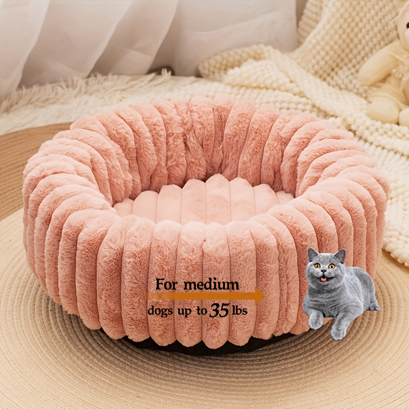 Soft and Comfortable Plush Pet Bed for Small Dogs and Cats - Winter Nest, Washable Fluffy Wave Design Pet Corrector, Universal Size for Small Dogs and Cats, Multiple Sizes Available, Halloween Gift, Christmas Present